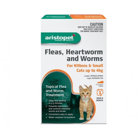 Aristopet Flea & Worm Spot On Kitten up to 4kg 6 Pack