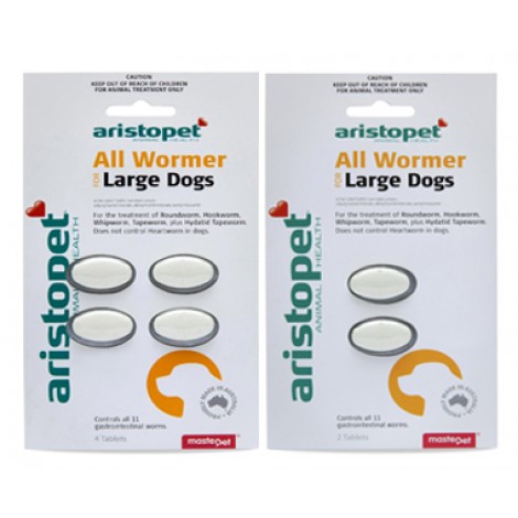 Aristopet Dog Allwormer tabs 44lbs  (20kg)