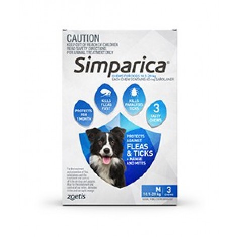 Simparica Medium Dog Blue