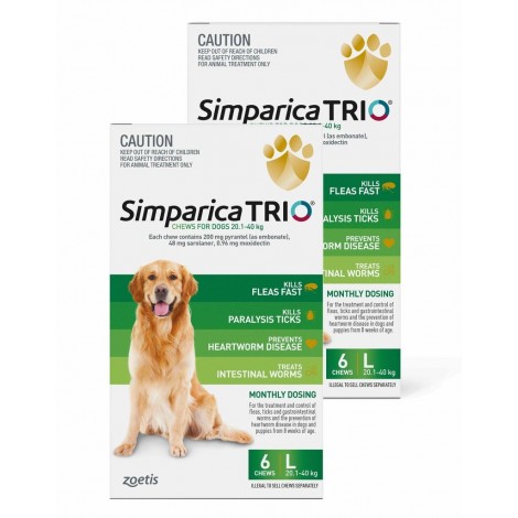 Simparica Trio 20.1-40kg (44-88 lb) Green