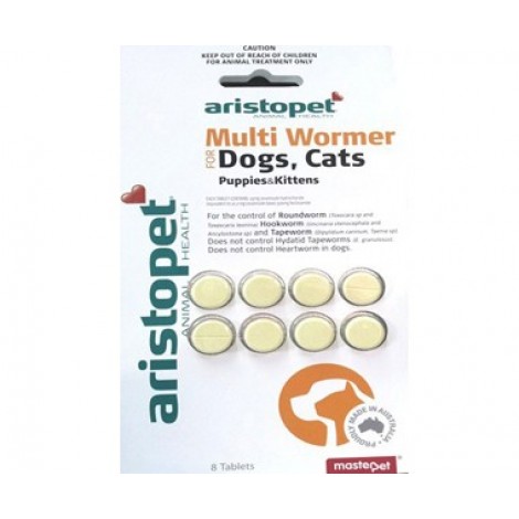 Aristopet Multi Wormer for Dogs & Cats 11lbs (5kgs) 8 Tablets