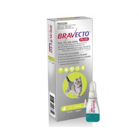 Bravecto Plus for Small Cats Green 