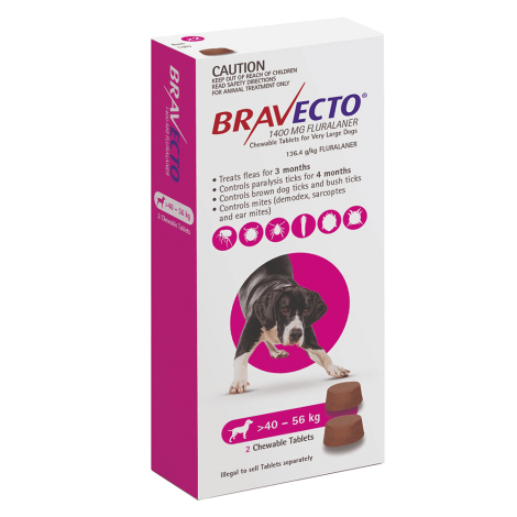Bravecto Chews Extra Large Dog Pink