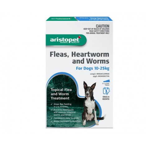 Aristopet Flea & Worm Spot On Dog 10-25kg 6 Pack