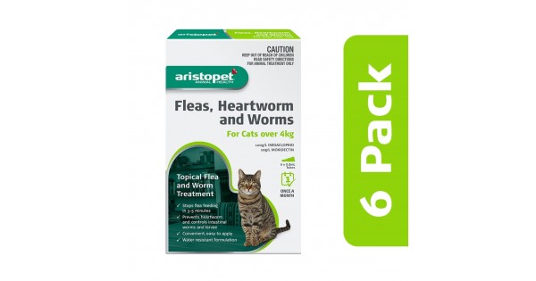 Aristopet Flea & Worm Spot On Kitten up to 4kg 6 Pack Cats & Kittens