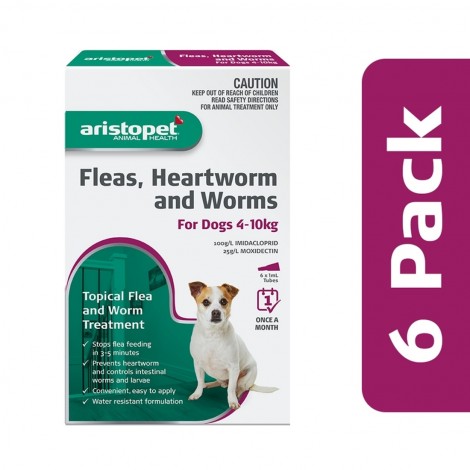 Aristopet Flea & Worm Spot On Dog up to 4kg 6 Pack