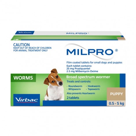 Milpro for Small Dogs & Puppies 0.5-5kg (1.1-11lbs)