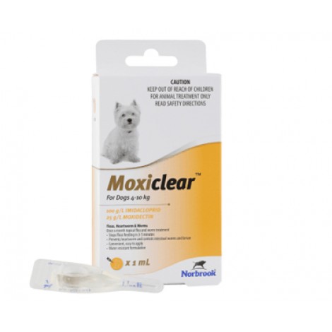 Moxiclear for Dogs 4-10kg Yellow 6 Pack