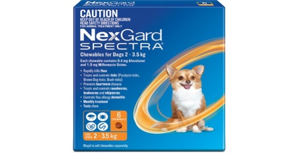 NexGard Spectra For Extra Small Dogs 2-3.5kg - 3pk 1EA