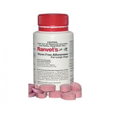 Ranvet Allwormer Tablets 55lbs (25kgs)