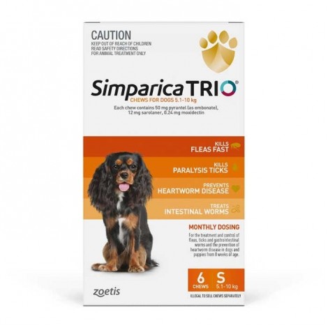 Simparica Trio 5.1-10kg (11-22 lb) Orange