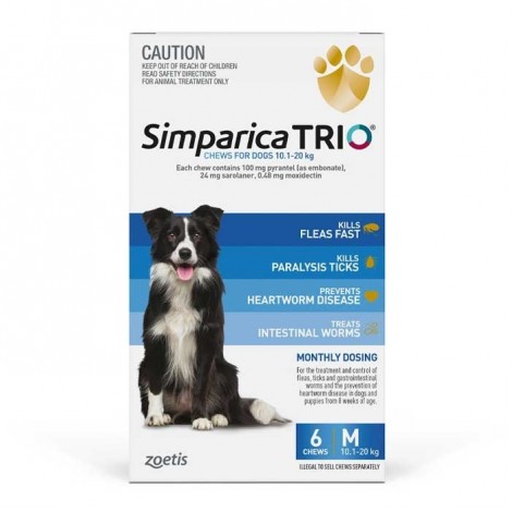 Simparica Trio 10.1-20kg (22-44 lb) Blue