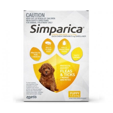 Simparica Puppy Yellow