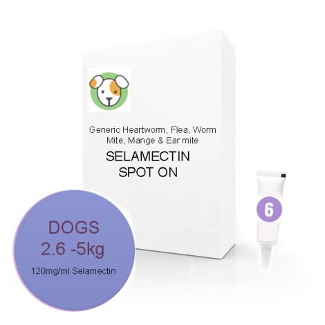 Generic Selamectin for Dogs Purple 5.7-11lbs  (2.6-5kgs)