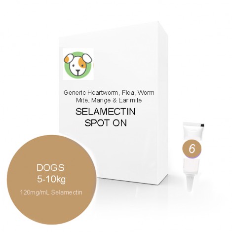 Generic Selamectin for Dogs (Brown) 5.1-10kg (11-22lbs)