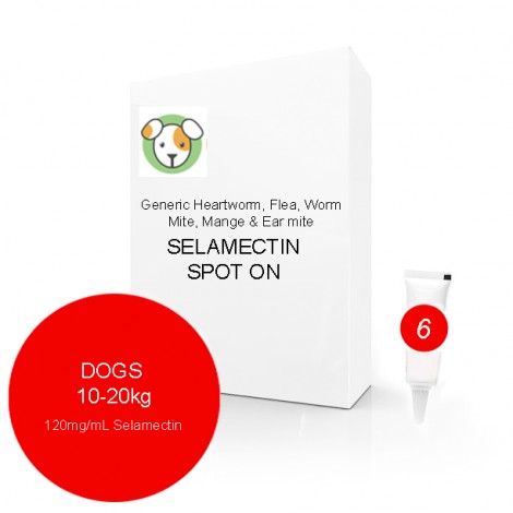 Generic Selamectin for Dogs (Red) 10-20kg (22-44lbs)